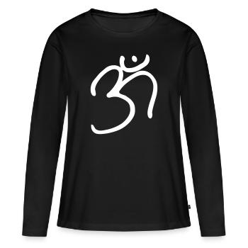 Om - Women's Premium Organic Long Sleeve Shirt - black - Front - Julia (174cm)