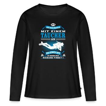 Never mess with a diver - Women's Premium Organic Long Sleeve Shirt - black - Front - Julia (174cm)