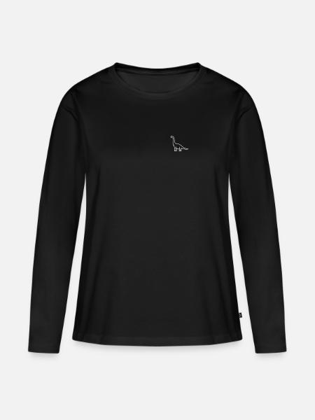 Dino - Frauen Premium Bio Langarmshirt - Schwarz