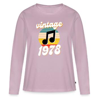 né 1978 millésime 78 idée cadeau anniversaire - T-shirt manches longues Premium bio Femme - rose poudré - Devant - Julia (174cm)