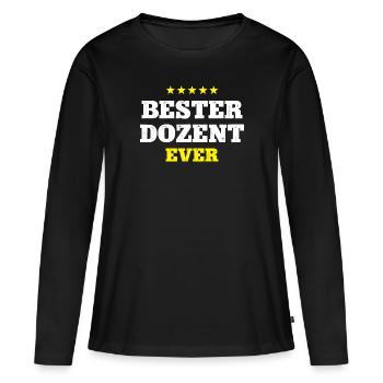 Bester Dozent Universität Lehrer Uni Professor - Frauen Premium Bio Langarmshirt - Schwarz - Vorne - Julia (174cm)