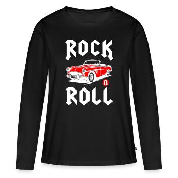 Rock And Roll Classic Car - Frauen Premium Bio Langarmshirt - Schwarz - Vorne - Julia (174cm)