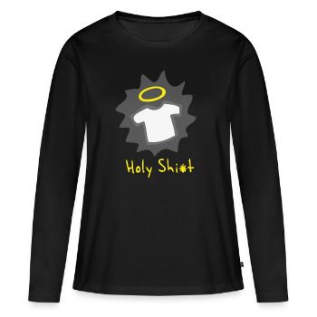 heilig-Hemd - Frauen Premium Bio Langarmshirt - Schwarz - Vorne - Julia (174cm)