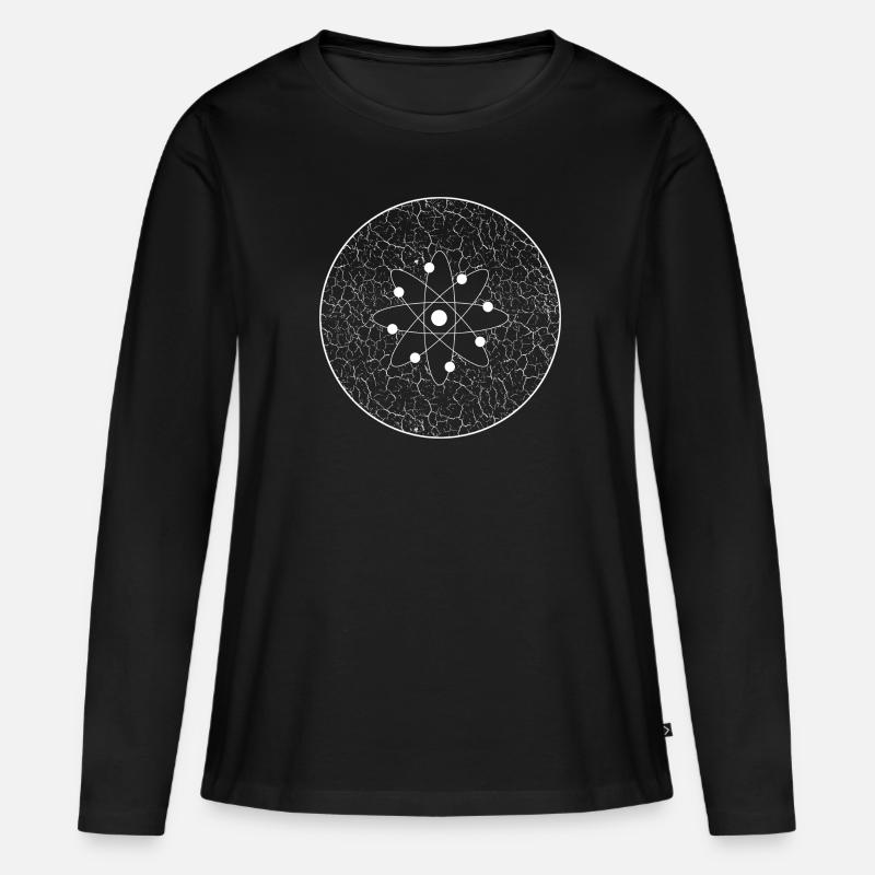 Genius Atom Genie Physiker - Frauen Premium Bio Langarmshirt - Schwarz