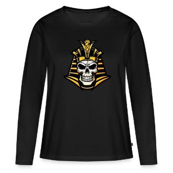 Pharaoh Skull - Women's Premium Organic Long Sleeve Shirt - black - Front - Julia (174cm)