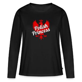 Princesse Polonaise - Polen - Prinzessin Pologne Polska - T-shirt manches longues Premium bio Femme - noir - Devant - Julia (174cm)
