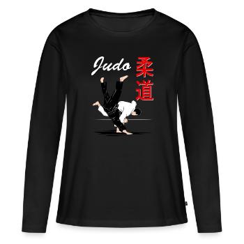 Judo - Judoka - Arts Martiaux - T-shirt manches longues Premium bio Femme - noir - Devant - Julia (174cm)