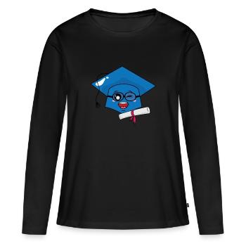 Nice graduation hat and diploma - Women's Premium Organic Long Sleeve Shirt - black - Front - Julia (174cm)