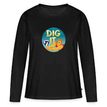 Dig it Beachvolleyball Design - Frauen Premium Bio Langarmshirt - Schwarz - Vorne - Julia (174cm)