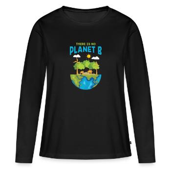 Il n'y a pas de plan b - T-shirt manches longues Premium bio Femme - noir - Devant - Julia (174cm)