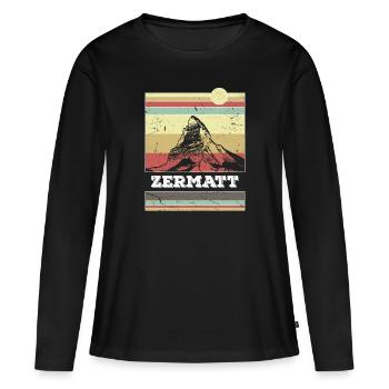 Cervin de Zermatt - T-shirt manches longues Premium bio Femme - noir - Devant - Julia (174cm)
