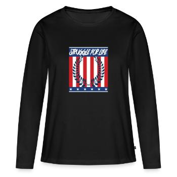 Struggle for Life - Kampf ums Leben - Women's Premium Organic Long Sleeve Shirt - black - Front - Julia (174cm)