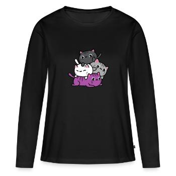 Chats Ace Pride - T-shirt manches longues Premium bio Femme - noir - Devant - Julia (174cm)
