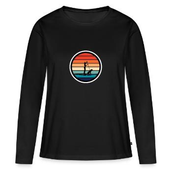 Stand Up Paddle dog owner dogs woman SUP - Women's Premium Organic Long Sleeve Shirt - black - Front - Julia (174cm)