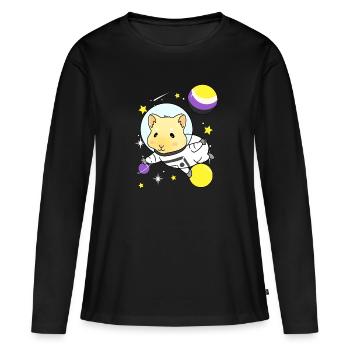 Nonbinary guinea pig Nonbinary Pride - Women's Premium Organic Long Sleeve Shirt - black - Front - Julia (174cm)