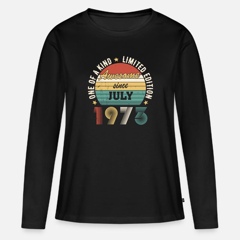 Awesome since July 1973 Limited Edition Geburtstag - Frauen Premium Bio Langarmshirt - Schwarz