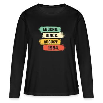 Légende depuis août 1994 - T-shirt manches longues Premium bio Femme - noir - Devant - Julia (174cm)