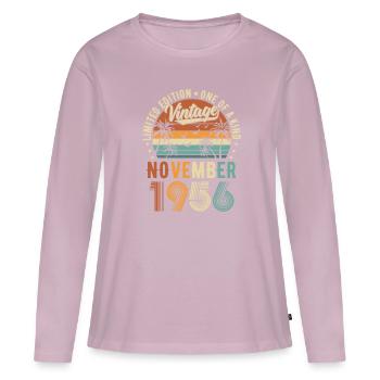Limited Edition November 1956 Geburtstag Geschenk - Frauen Premium Bio Langarmshirt - Altrosa - Vorne - Julia (174cm)