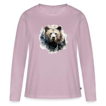 Bear Nature Environment Environmental Protection - Women's Premium Organic Long Sleeve Shirt - dusky pink - Front - Julia (174cm)