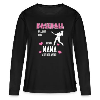 Baseball Beste Mama Mutter Muttertag Geburtstag - Frauen Premium Bio Langarmshirt - Schwarz - Vorne - Julia (174cm)