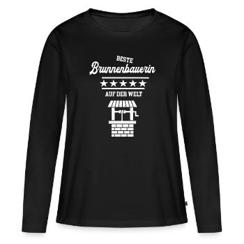 Beste Brunnenbauerin Brunnenbau Meisterin - Frauen Premium Bio Langarmshirt - Schwarz - Vorne - Julia (174cm)