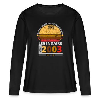 Légendaire depuis 2003 - T-shirt manches longues Premium bio Femme - noir - Devant - Julia (174cm)