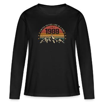 Jahrgang 1988 - Vintage Geburtstagsgeschenk 1988 - Frauen Premium Bio Langarmshirt - Schwarz - Vorne - Julia (174cm)