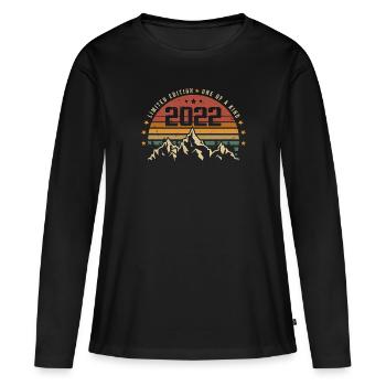 Jahrgang 2022 - Vintage Geburtstagsgeschenk 2022 - Frauen Premium Bio Langarmshirt - Schwarz - Vorne - Julia (174cm)