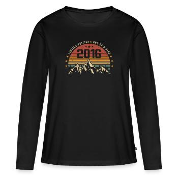 Jahrgang 2016 - Vintage Geburtstagsgeschenk 2016 - Frauen Premium Bio Langarmshirt - Schwarz - Vorne - Julia (174cm)