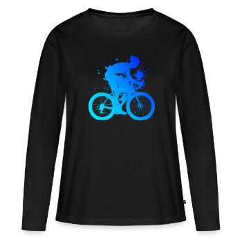 Cycliste de route Vélo de route Vélo de route Vélo de route - T-shirt manches longues Premium bio Femme - noir - Devant - Julia (174cm)
