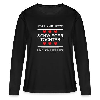 Schwiegertochter Hochzeit Heirat Zukünftige Braut - Frauen Premium Bio Langarmshirt - Schwarz - Vorne - Julia (174cm)