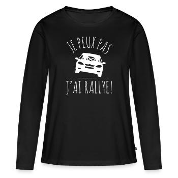 Je peux pas, j'ai Rallye ! - T-shirt manches longues Premium bio Femme - noir - Devant - Julia (174cm)