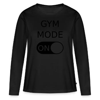 Gym Mode - T-shirt manches longues Premium bio Femme - noir - Devant - Julia (174cm)