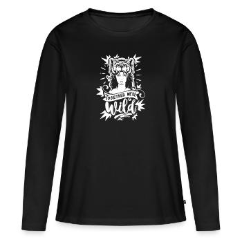 Real girls are brave - Women's Premium Organic Long Sleeve Shirt - black - Front - Julia (174cm)