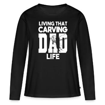 Vivre ce sculpteur papa vie sculpteur sur bois - T-shirt manches longues Premium bio Femme - noir - Devant - Julia (174cm)