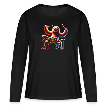 Percussion - T-shirt manches longues Premium bio Femme - noir - Devant - Julia (174cm)