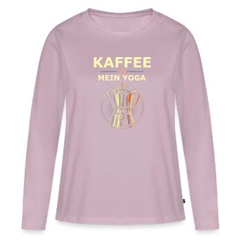 Kaffee Spruch - Frauen Premium Bio Langarmshirt - Altrosa - Vorne - Julia (174cm)