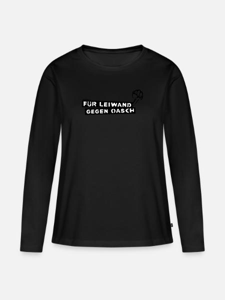 For Leiwand against Oasch - Women's Premium Organic Long Sleeve Shirt - black