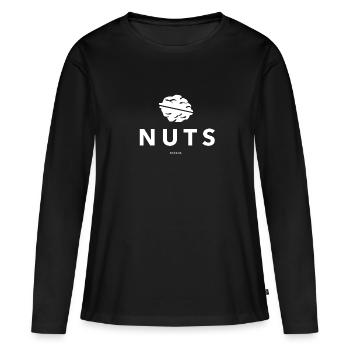Nüsse - Frauen Premium Bio Langarmshirt - Schwarz - Vorne - Julia (174cm)