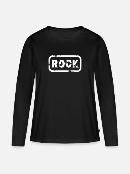 Rock - Frauen Premium Bio Langarmshirt - Schwarz