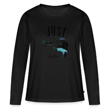 Just ride 2 - T-shirt manches longues Premium bio Femme - noir - Devant - Julia (174cm)