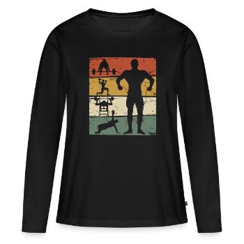 Formation en studio - T-shirt manches longues Premium bio Femme - noir - Devant - Julia (174cm)