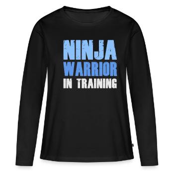 Ninja Warrior À l’entraînement - T-shirt manches longues Premium bio Femme - noir - Devant - Julia (174cm)