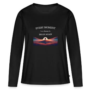 Chaque instant - T-shirt manches longues Premium bio Femme - noir - Devant - Julia (174cm)