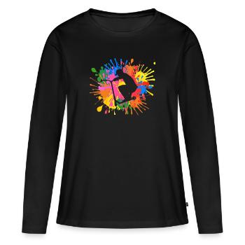 Cascade scooter - T-shirt manches longues Premium bio Femme - noir - Devant - Julia (174cm)