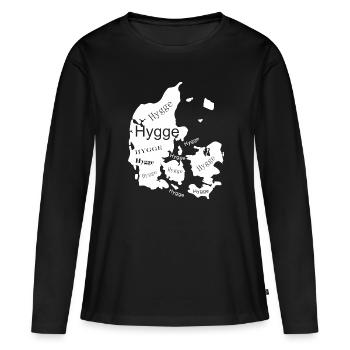 Hygge White Map - T-shirt manches longues Premium bio Femme - noir - Devant - Julia (174cm)