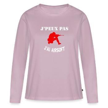 J peux pas j ai airsoft pour joueurs softgun AEG - T-shirt manches longues Premium bio Femme - rose poudré - Devant - Julia (174cm)