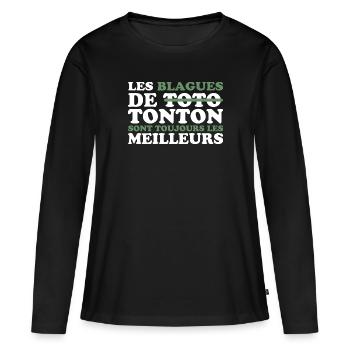 Meilleurs tontons cadeau pour tonton drôle - T-shirt manches longues Premium bio Femme - noir - Devant - Julia (174cm)