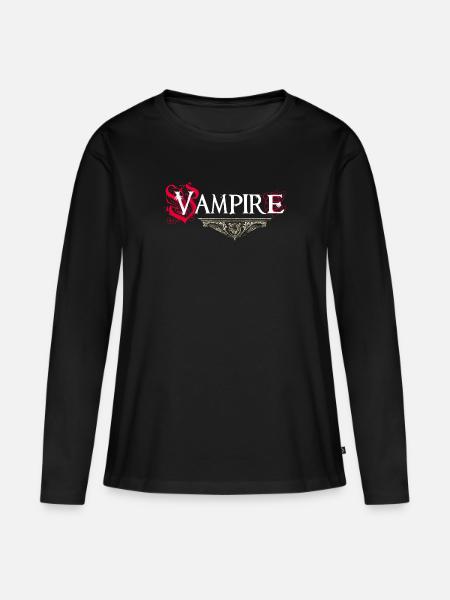 Vampir - Frauen Premium Bio Langarmshirt - Schwarz