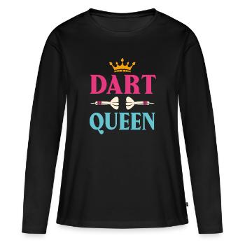 Dart Queen Dartpfeile Frauen - Frauen Premium Bio Langarmshirt - Schwarz - Vorne - Julia (174cm)